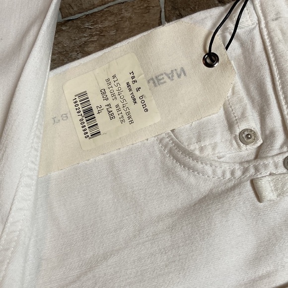 NWT Rag & Bone Crop Flare Jeans Sz 24 in White - Picture 7 of 13